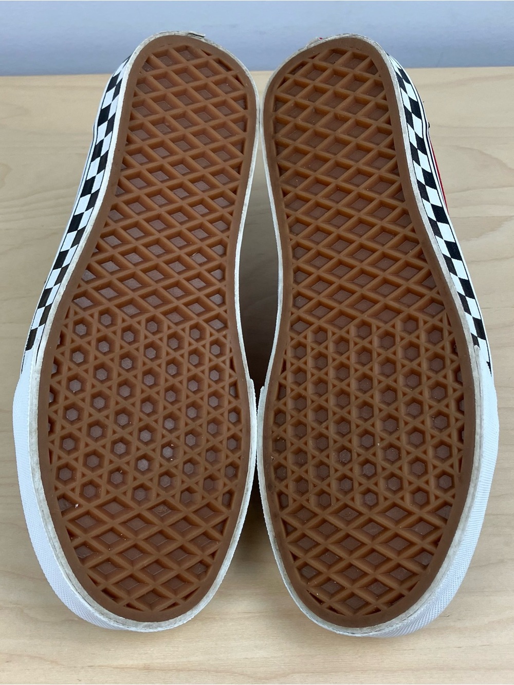 Vans Women’s Size 6.5 Old Skool V Straps Checkered Black Red White Skate Shoes - Picture 8 of 10